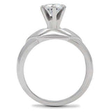 TK191 - High polished (no plating) Stainless Steel Ring with AAA Grade CZ in Clear - Alamode - Flyclothing LLC