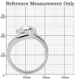 TK195 - High polished (no plating) Stainless Steel Ring with AAA Grade CZ in Clear - Alamode - Flyclothing LLC