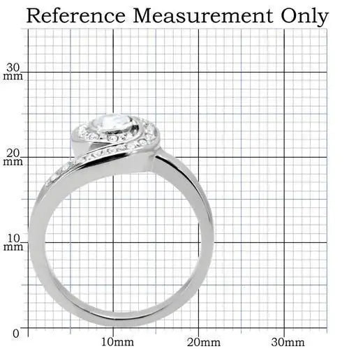 TK195 - High polished (no plating) Stainless Steel Ring with AAA Grade CZ in Clear - Alamode - Flyclothing LLC