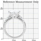 TK197 - High polished (no plating) Stainless Steel Ring with AAA Grade CZ in Clear - Alamode - Flyclothing LLC