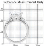 TK197 - High polished (no plating) Stainless Steel Ring with AAA Grade CZ  in Clear - Alamode