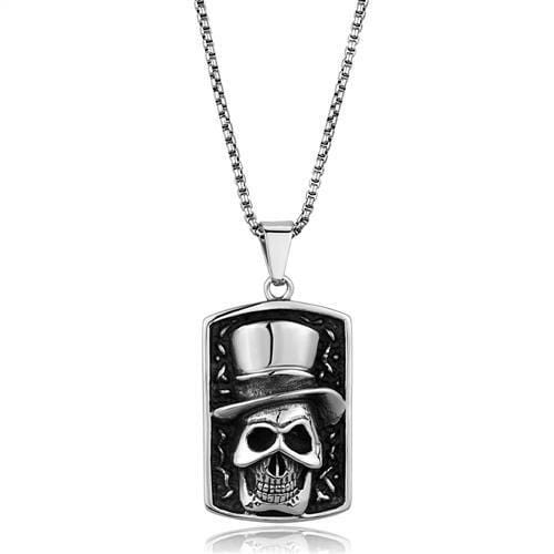 TK1985 - High polished (no plating) Stainless Steel Necklace with No Stone - Alamode