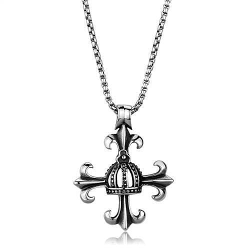 TK1987 - High polished (no plating) Stainless Steel Necklace with No Stone - Alamode