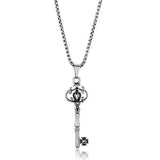 TK1988 - High polished (no plating) Stainless Steel Necklace with No Stone - Alamode