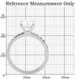 TK198 - High polished (no plating) Stainless Steel Ring with AAA Grade CZ in Clear - Alamode - Flyclothing LLC