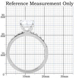 TK198 - High polished (no plating) Stainless Steel Ring with AAA Grade CZ  in Clear - Alamode