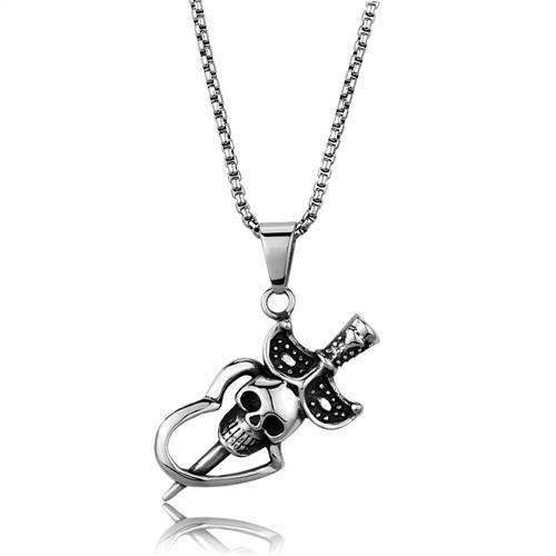 TK1997 - High polished (no plating) Stainless Steel Necklace with No Stone - Alamode - Flyclothing LLC