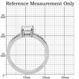 TK199 - High polished (no plating) Stainless Steel Ring with AAA Grade CZ in Clear - Alamode - Flyclothing LLC