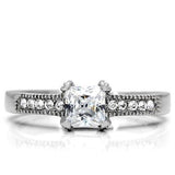 TK199 - High polished (no plating) Stainless Steel Ring with AAA Grade CZ  in Clear - Alamode