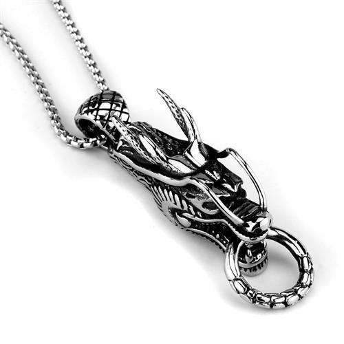 TK2005 - High polished (no plating) Stainless Steel Necklace with No Stone - Alamode - Flyclothing LLC