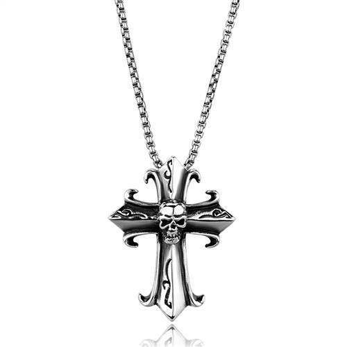 TK2008 - High polished (no plating) Stainless Steel Necklace with No Stone - Alamode - Flyclothing LLC