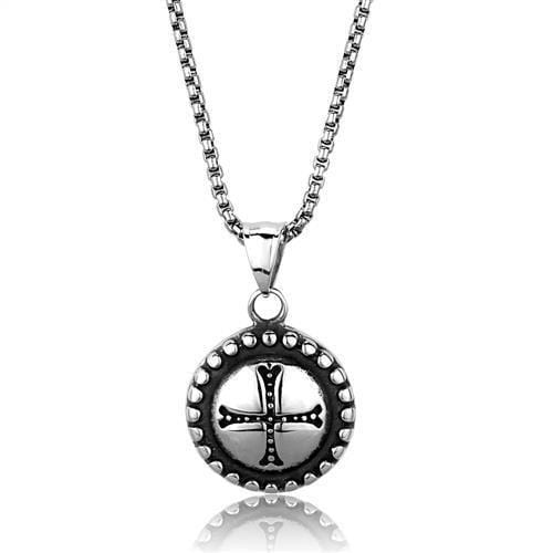 TK2009 - High polished (no plating) Stainless Steel Necklace with No Stone - Alamode