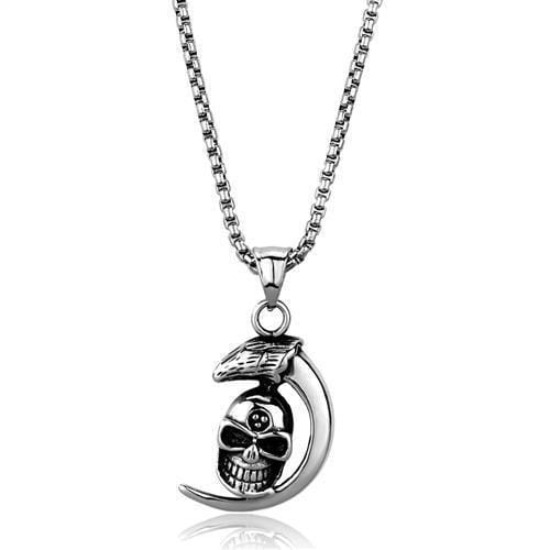 TK2012 - High polished (no plating) Stainless Steel Necklace with No Stone - Alamode