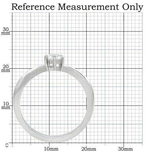 TK201 - High polished (no plating) Stainless Steel Ring with AAA Grade CZ in Clear - Alamode - Flyclothing LLC