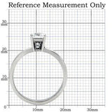 TK202 - High polished (no plating) Stainless Steel Ring with AAA Grade CZ in Clear - Alamode - Flyclothing LLC