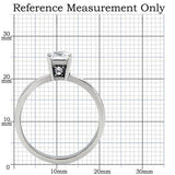 TK202 - High polished (no plating) Stainless Steel Ring with AAA Grade CZ  in Clear - Alamode
