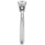TK202 - High polished (no plating) Stainless Steel Ring with AAA Grade CZ in Clear - Alamode - Flyclothing LLC