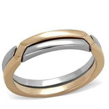 TK2031 - Two-Tone IP Rose Gold Stainless Steel Ring with No Stone - Alamode - Flyclothing LLC