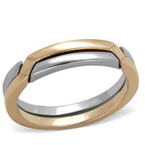TK2031 - Two-Tone IP Rose Gold Stainless Steel Ring with No Stone - Alamode
