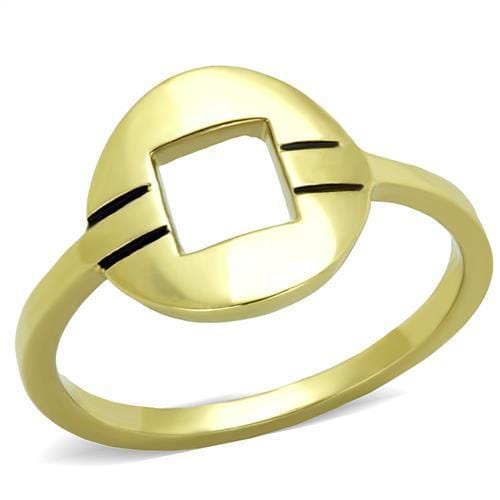 TK2033 - IP Gold(Ion Plating) Stainless Steel Ring with No Stone - Alamode