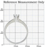 TK203 - High polished (no plating) Stainless Steel Ring with AAA Grade CZ in Clear - Alamode - Flyclothing LLC