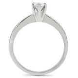 TK203 - High polished (no plating) Stainless Steel Ring with AAA Grade CZ in Clear - Alamode - Flyclothing LLC