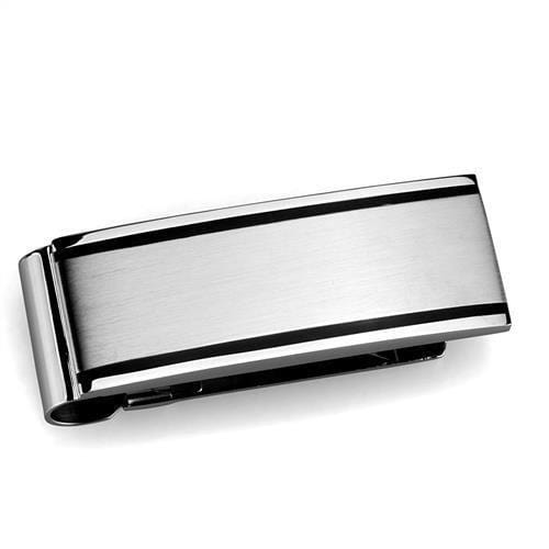 TK2073 - High polished (no plating) Stainless Steel Money clip with No Stone - Alamode
