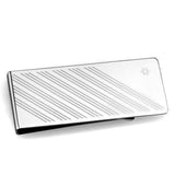TK2079 - High polished (no plating) Stainless Steel Money clip with No Stone - Alamode