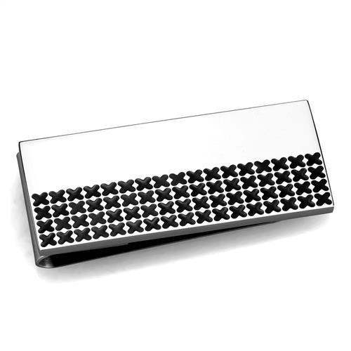 TK2088 - High polished (no plating) Stainless Steel Money clip with No Stone - Alamode - Flyclothing LLC