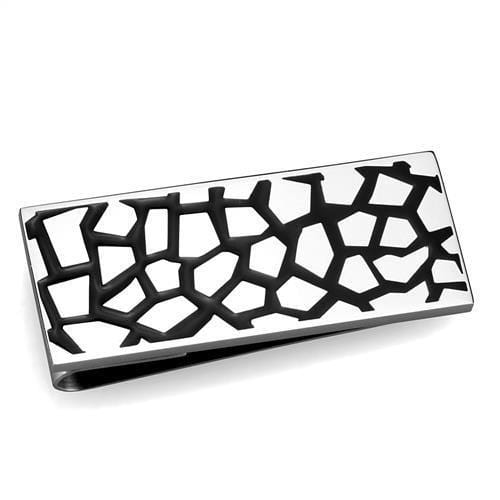 TK2091 - High polished (no plating) Stainless Steel Money clip with No Stone - Alamode
