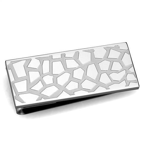 TK2092 - High polished (no plating) Stainless Steel Money clip with No Stone - Alamode