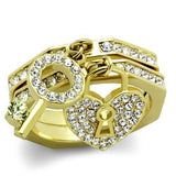 TK2127 - IP Gold(Ion Plating) Stainless Steel Ring with Top Grade Crystal  in Citrine Yellow - Alamode