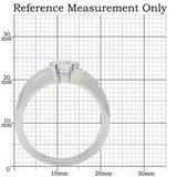 TK214 - High polished (no plating) Stainless Steel Ring with AAA Grade CZ in Clear - Alamode - Flyclothing LLC