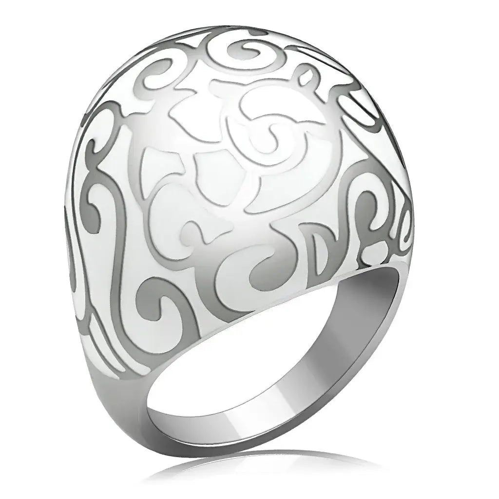 TK215 - High polished (no plating) Stainless Steel Ring with No Stone - Alamode - Flyclothing LLC