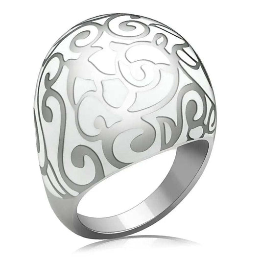 TK215 - High polished (no plating) Stainless Steel Ring with No Stone - Alamode - Flyclothing LLC