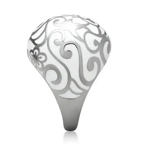 TK215 - High polished (no plating) Stainless Steel Ring with No Stone - Alamode - Flyclothing LLC