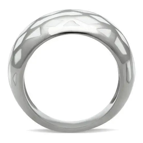 TK216 - High polished (no plating) Stainless Steel Ring with No Stone - Alamode - Flyclothing LLC