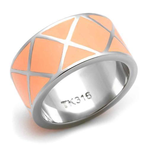 TK218 - High polished (no plating) Stainless Steel Ring with No Stone - Alamode