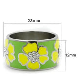High polished (no plating) Stainless Steel Ring with Flower - Alamode - Flyclothing LLC