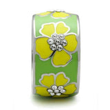 High polished (no plating) Stainless Steel Ring with Flower - Alamode - Flyclothing LLC