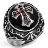 TK2229 - High polished (no plating) Stainless Steel Ring with Top Grade Crystal  in Siam - Alamode