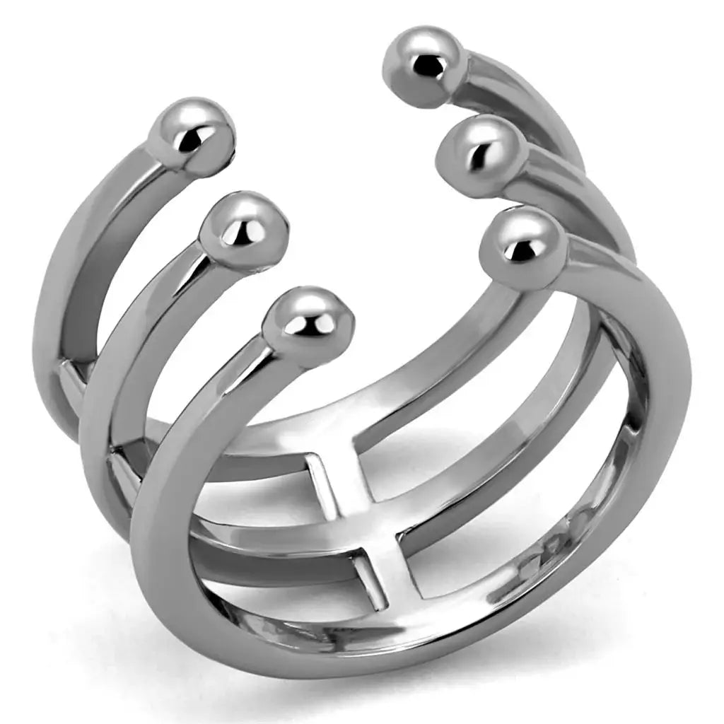 TK2267 - High polished (no plating) Stainless Steel Ring with No Stone - Alamode - Flyclothing LLC
