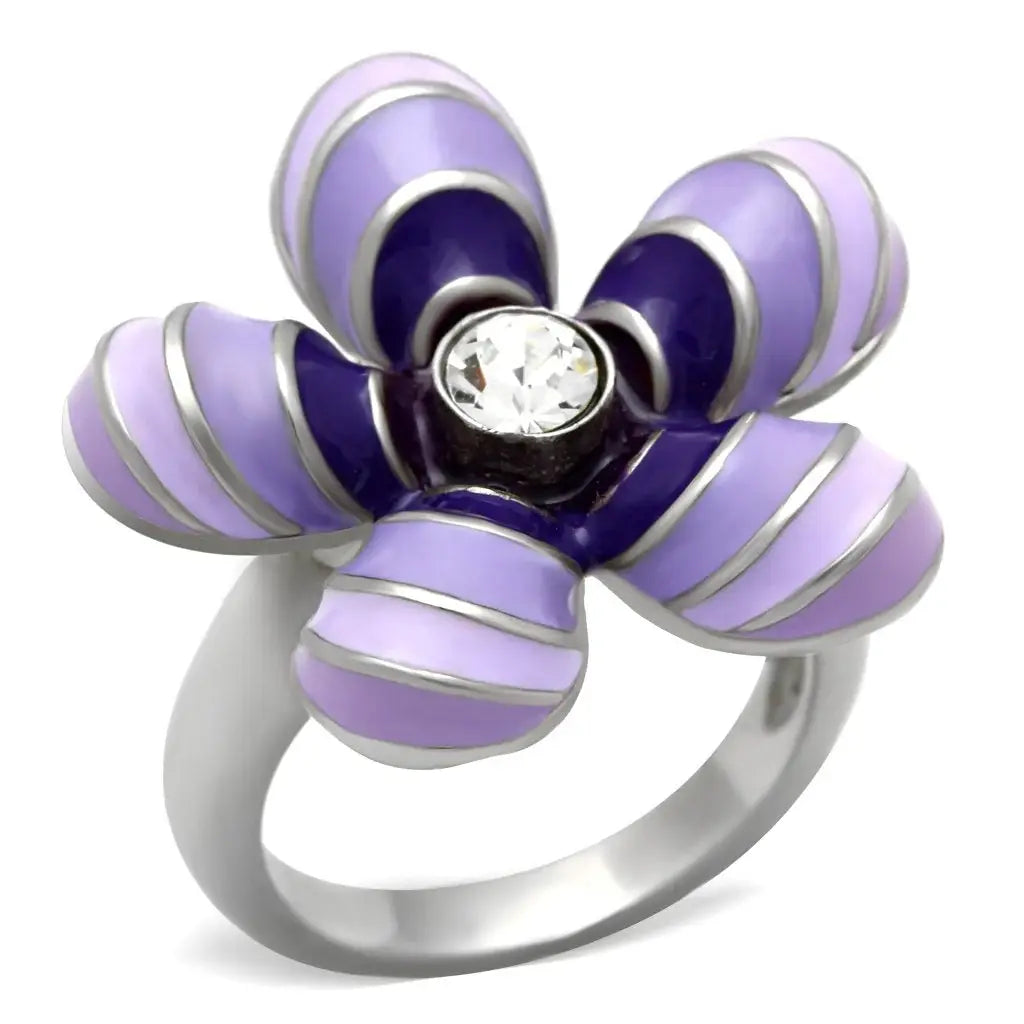 TK229 - High polished (no plating) Stainless Steel Ring with No Stone - Alamode - Flyclothing LLC