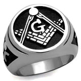 TK2315 - High polished (no plating) Stainless Steel Ring with Epoxy in Jet - Alamode - Flyclothing LLC