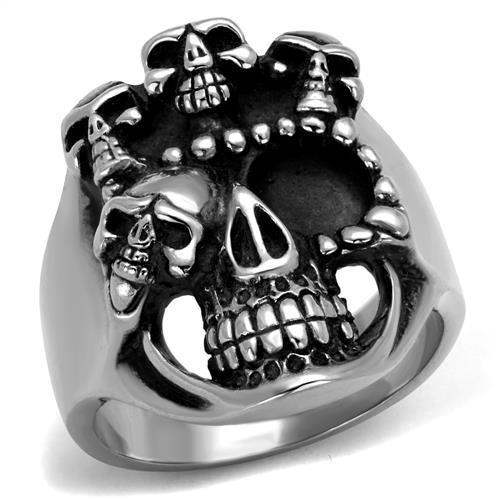 TK2329 - High polished (no plating) Stainless Steel Ring with Epoxy in Jet - Alamode - Flyclothing LLC