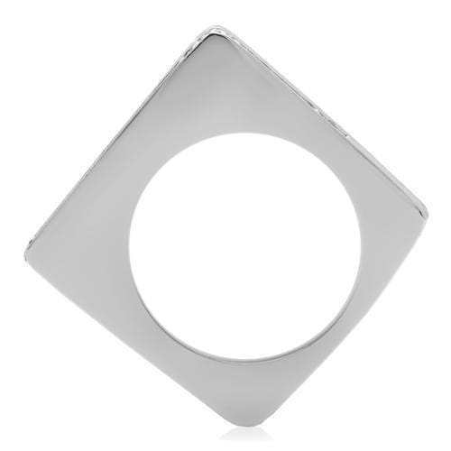 TK232 - High polished (no plating) Stainless Steel Ring with Top Grade Crystal in Clear - Alamode - Flyclothing LLC