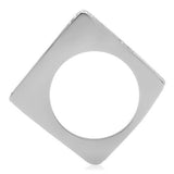 TK232 - High polished (no plating) Stainless Steel Ring with Top Grade Crystal  in Clear - Alamode
