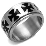 TK2391 - High polished (no plating) Stainless Steel Ring with Epoxy in Jet - Alamode - Flyclothing LLC