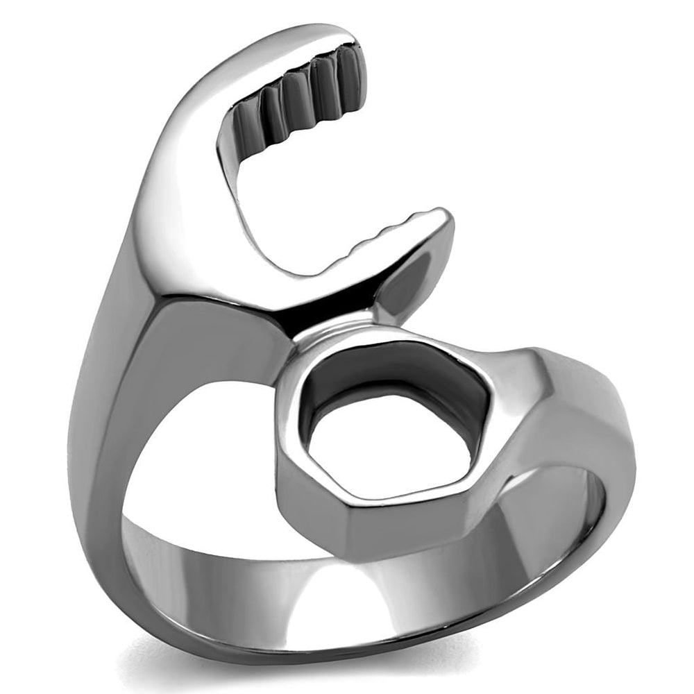 TK2396 - High polished (no plating) Stainless Steel Ring with No Stone - Alamode