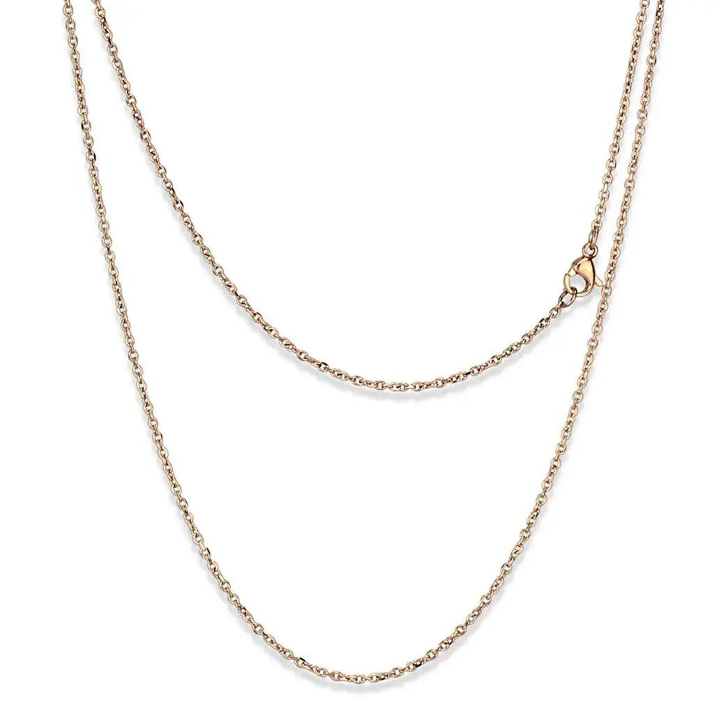 TK2422R - IP Rose Gold(Ion Plating) Stainless Steel Chain with No Stone - Alamode - Flyclothing LLC